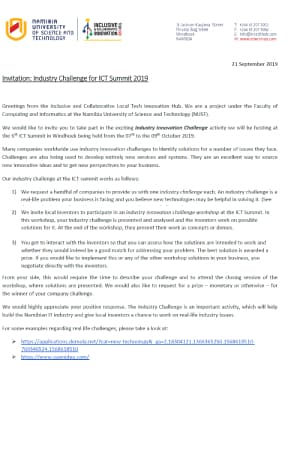 Invitation: Industry Challenge for ICT Summit 2019